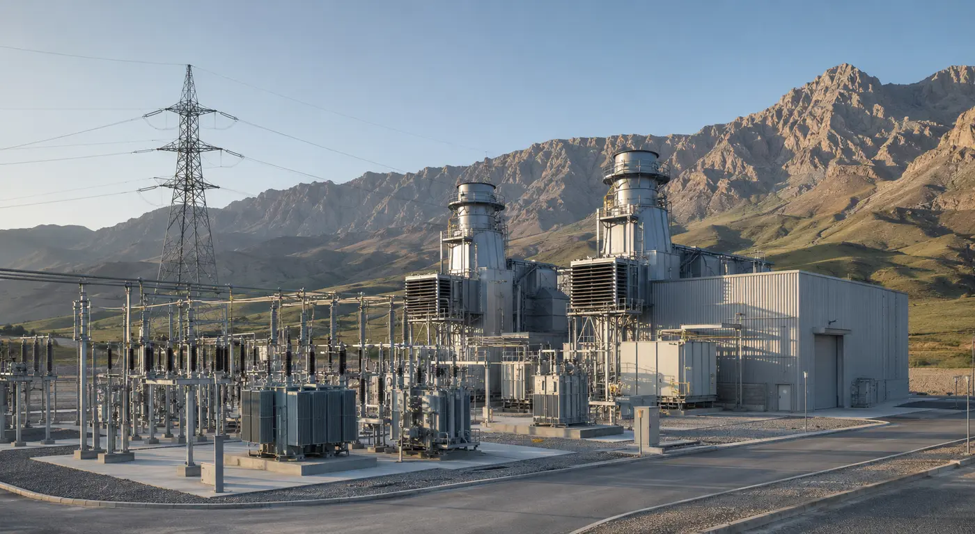 Golbargh power plant and electrical infrastructure